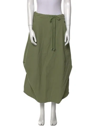 Pre-owned Msgm Midi Length Skirt W/ Tags In Green