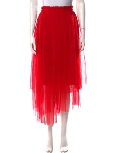 Pre-owned Msgm Midi Length Skirt W/ Tags In Red