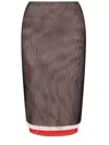 Msgm Midi Pencil Skirt In Burgundy