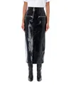 Msgm Pencil Skirt With Glossy Patent Effect In Black