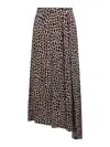 Msgm Animal-print Asymmetric Maxi Skirt In Beis