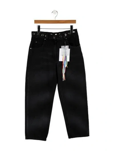 Pre-owned Msgm Mid-rise Straight Leg Jeans In Black