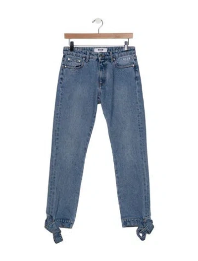 Pre-owned Msgm Mid-rise Straight Leg Jeans In Blue