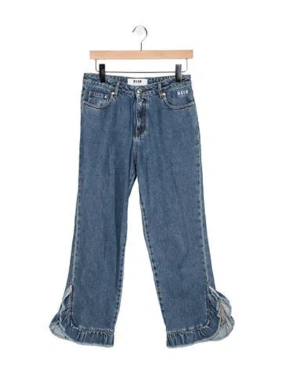Pre-owned Msgm Mid-rise Straight Leg Jeans In Blue