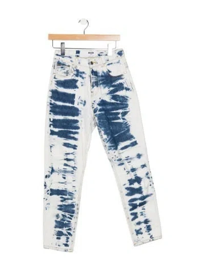 Pre-owned Msgm Mid-rise Straight Leg Jeans In Blue