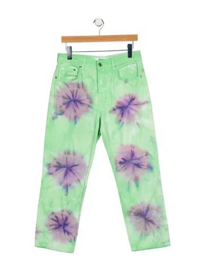Pre-owned Msgm Mid-rise Straight Leg Jeans In Green