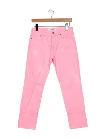 Pre-owned Msgm Mid-rise Straight Leg Jeans In Pink