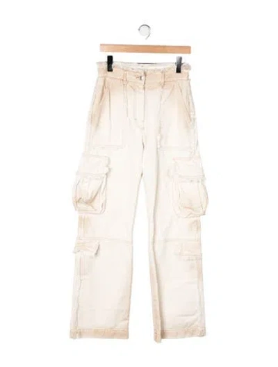 Pre-owned Msgm Mid-rise Straight Leg Jeans In Yellow