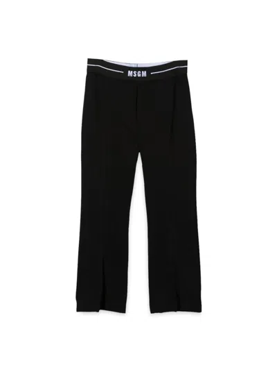 Msgm Kids' Milan Stitch Pants In Black
