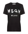 Msgm Black Printed T-shirt In Black