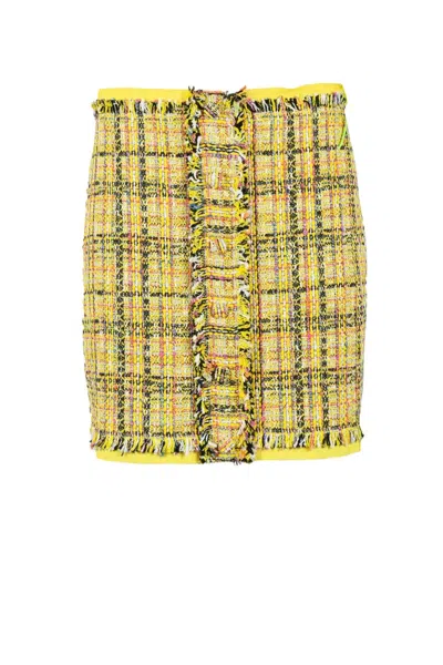 Msgm Mini Bouclé Skirt - Yellow