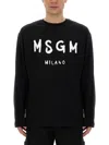 Msgm Logo-print Cotton T-shirt In Black