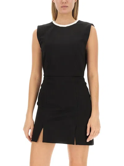 Msgm Mini Cut Out Dress In Black