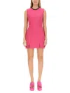 Msgm Cutout Mini Dress Front Slit In Pink