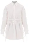 MSGM MINI SHIRT DRESS WITH CUT-OUTS AND BOWS