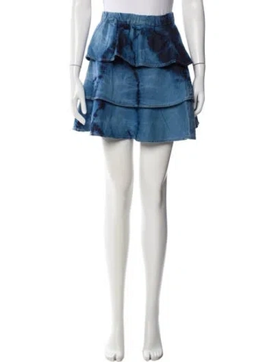 Pre-owned Msgm Mini Skirt In Blue