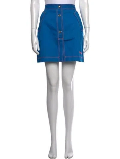 Pre-owned Msgm Mini Skirt In Blue