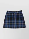 Msgm Black And Blue Skorts With Check Motif In Fabric Woman In Black