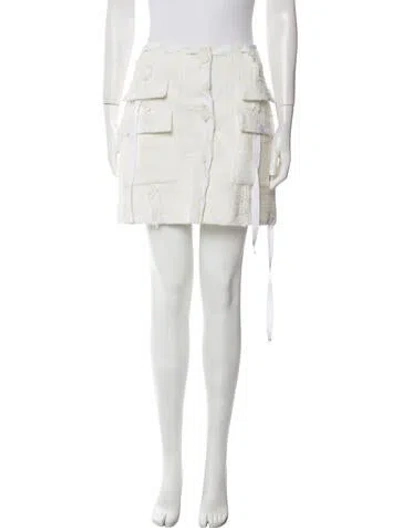 Pre-owned Msgm Mini Skirt In White