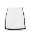 Msgm Mini Skirt Zip - White In Multi