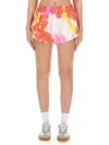 Msgm Tie-dyed Drawstring Bermuda Shorts In Multi