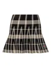 Msgm Checked Pleated Mini Skirt Clothing In Black