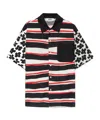 Msgm Mixed-print Poplin Shirt In Black