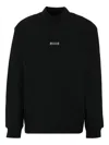 Msgm Mock-neck Logo-print Sweatshirt In Black