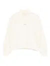 Msgm Mock-neck Logo Sweatshirt In White