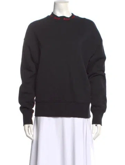Pre-owned Msgm Mock Neck Long Sleeve Sweatshirt In Black