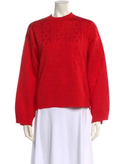 Pre-owned Msgm Mock Neck Sweater In Red