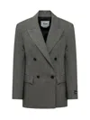 Msgm Modern Blazer Jacket In Gray
