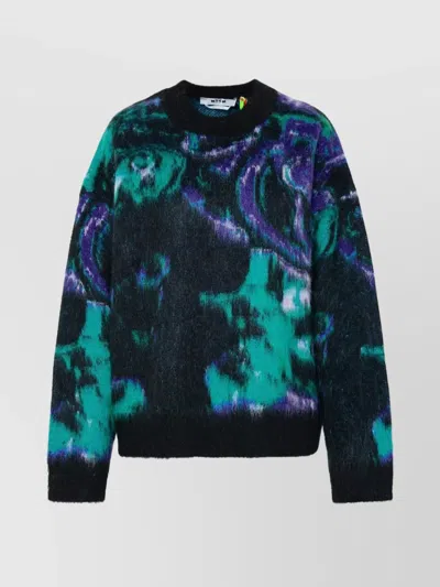 Msgm Black Brushed Mohair Blend Sweater