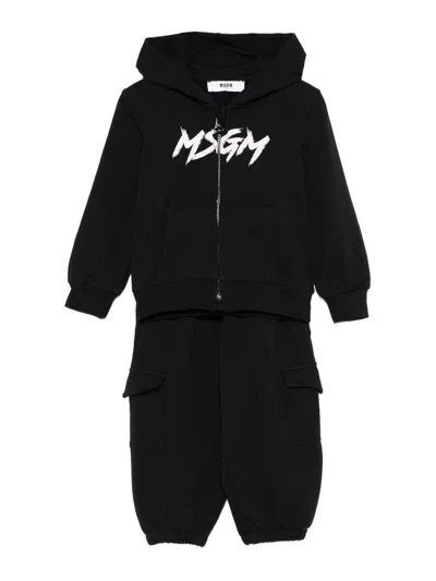 Msgm Trousers And Sweatshirt Set In Black