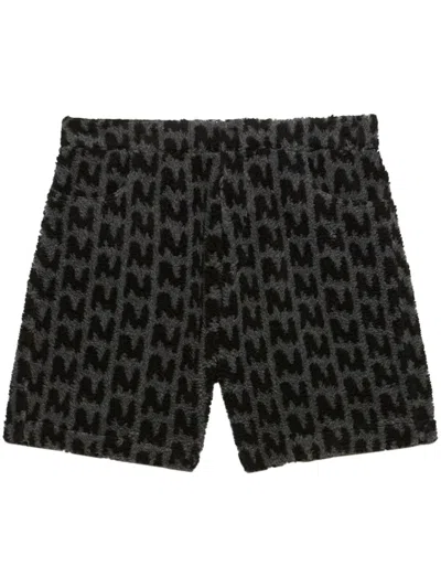 Msgm Shorts Mit Monogramm-print In Grau