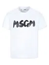 Msgm White T-shirt For Kids With Logo