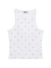 Msgm Monogram Ribbed Tank Top In White