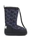 Msgm Monogram-print Drawstring Snow Boots In Multi