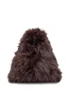Msgm Bag In Brown Faux Fur In Brown