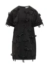 Msgm Bow-embellished Dress In Black