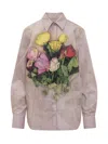 Msgm Floral Print Shirt In Pink