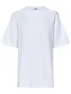 Msgm White Cotton Jersey T-shirt With Graphic Print In White