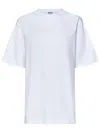 Msgm White Cotton Jersey T-shirt With Graphic Print In White