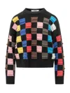 Msgm Check-pattern Sweater In Black