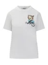 Msgm Printed Cotton T-shirt In White