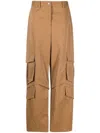 Msgm Multi-pocket Cargo Trousers In 褐色