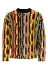Msgm Cotton Jacquard Knit Sweater In Multicolor