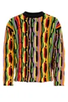 Msgm Cotton Jacquard Knit Sweater In Multi