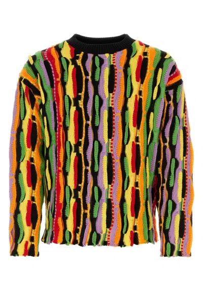 Msgm Multicolor Cotton Sweater In 99