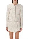 Msgm Woman Jacket Cream Size 8 Polyester In Multicolor